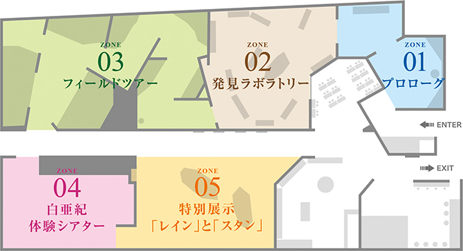 ZONE 01〜05までの位置を示した会場MAP