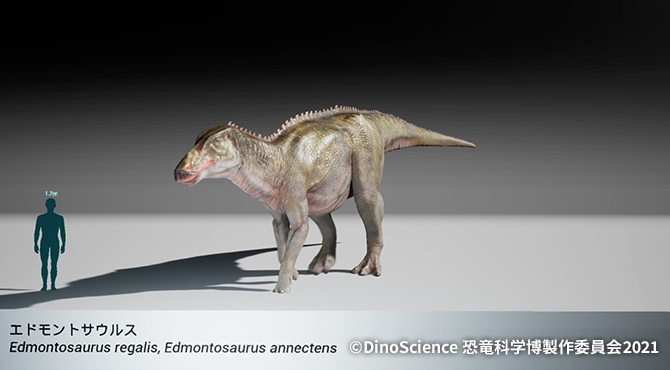 3DCGで再現されたエドモントサウルスの表示イメージ