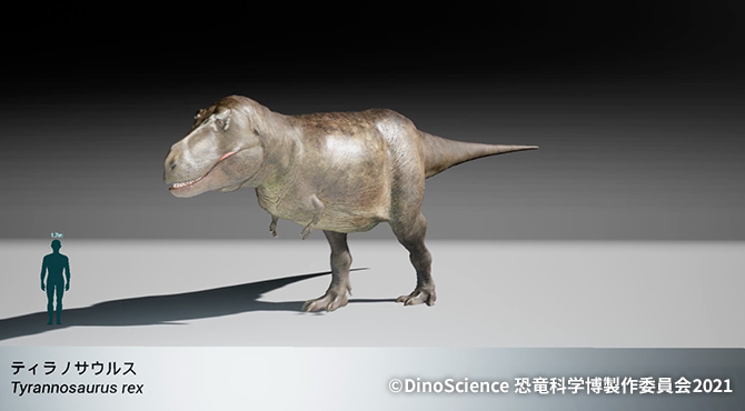 3DCGで再現されたティラノサウルスの表示イメージ